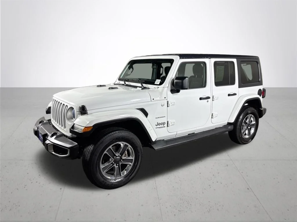Used 2021 White Jeep Unlimited Sahara image 2