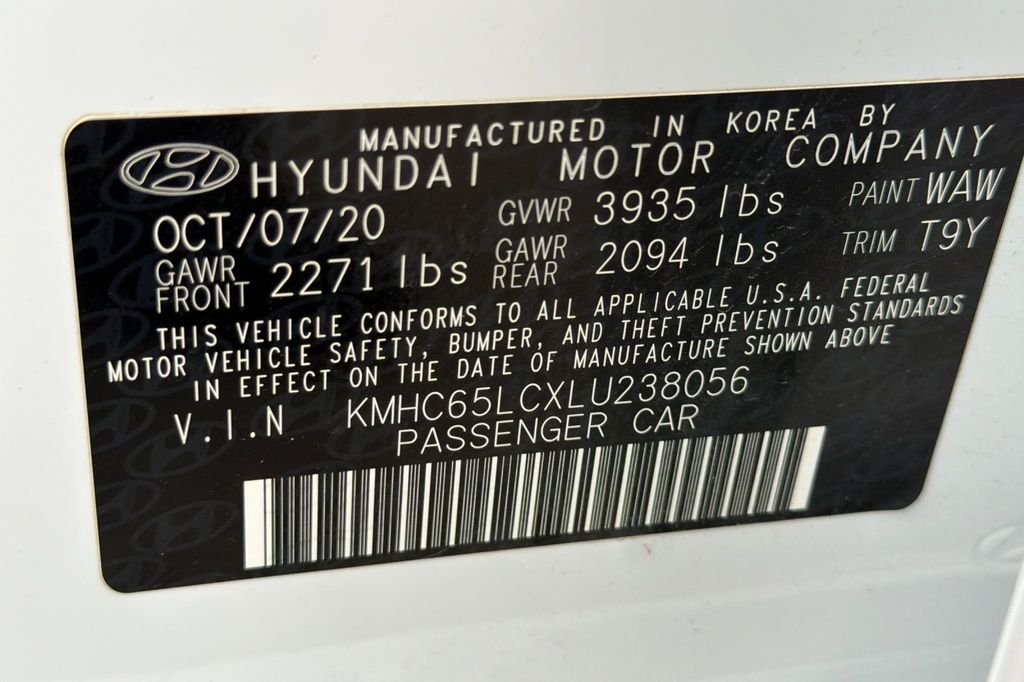 Used 2020 Ceramic White Hyundai Blue image 40