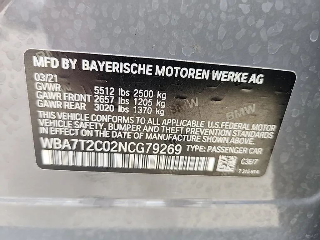 Used 2022 Bernina Grey Amber Effect Metallic BMW 740i image 8