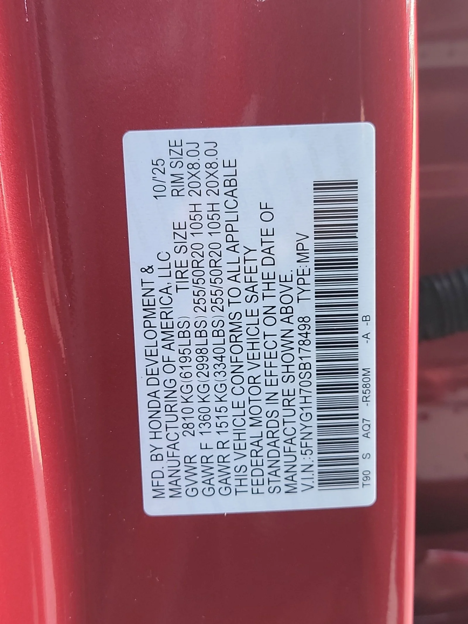 Certified Used 2025 Radiant Red Metallic II Honda Touring+ image 32
