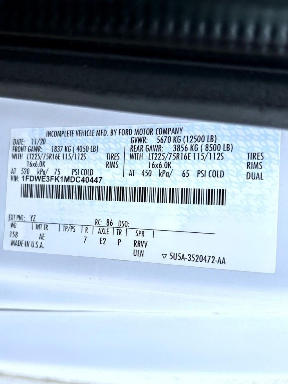 Used 2021 White Ford Base image 21