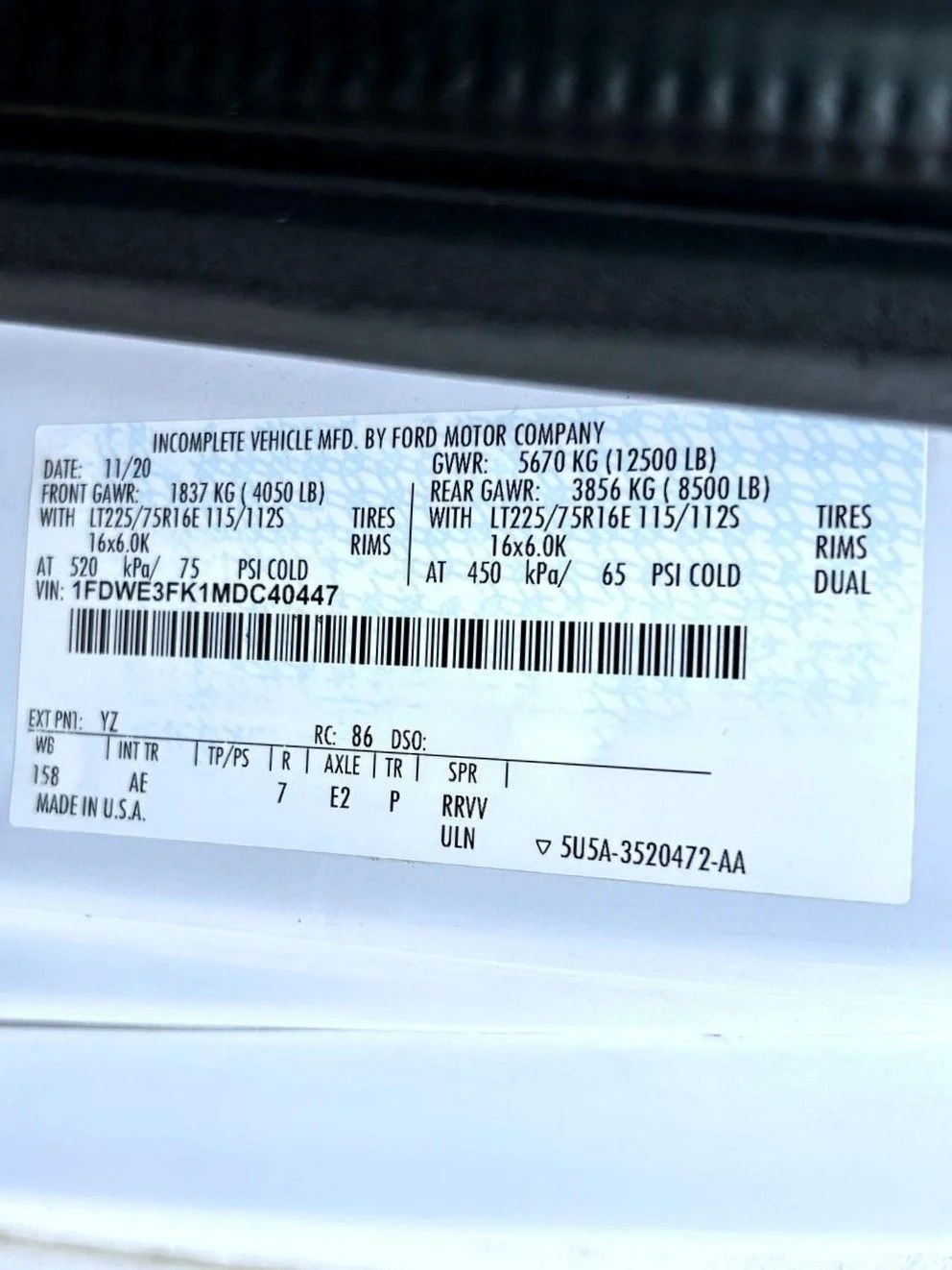 Used 2021 White Ford Base image 21