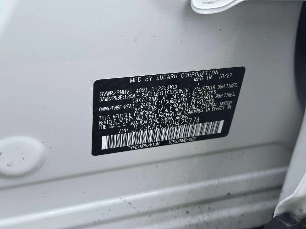 Used 2024 Crystal White Pearl Subaru Sport image 36