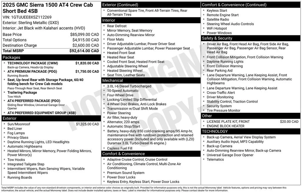 Used 2025 GMC Sierra 1500 AT4 with VIN 1GTUUEE8XSZ112269 for sale in Lake City, Minnesota