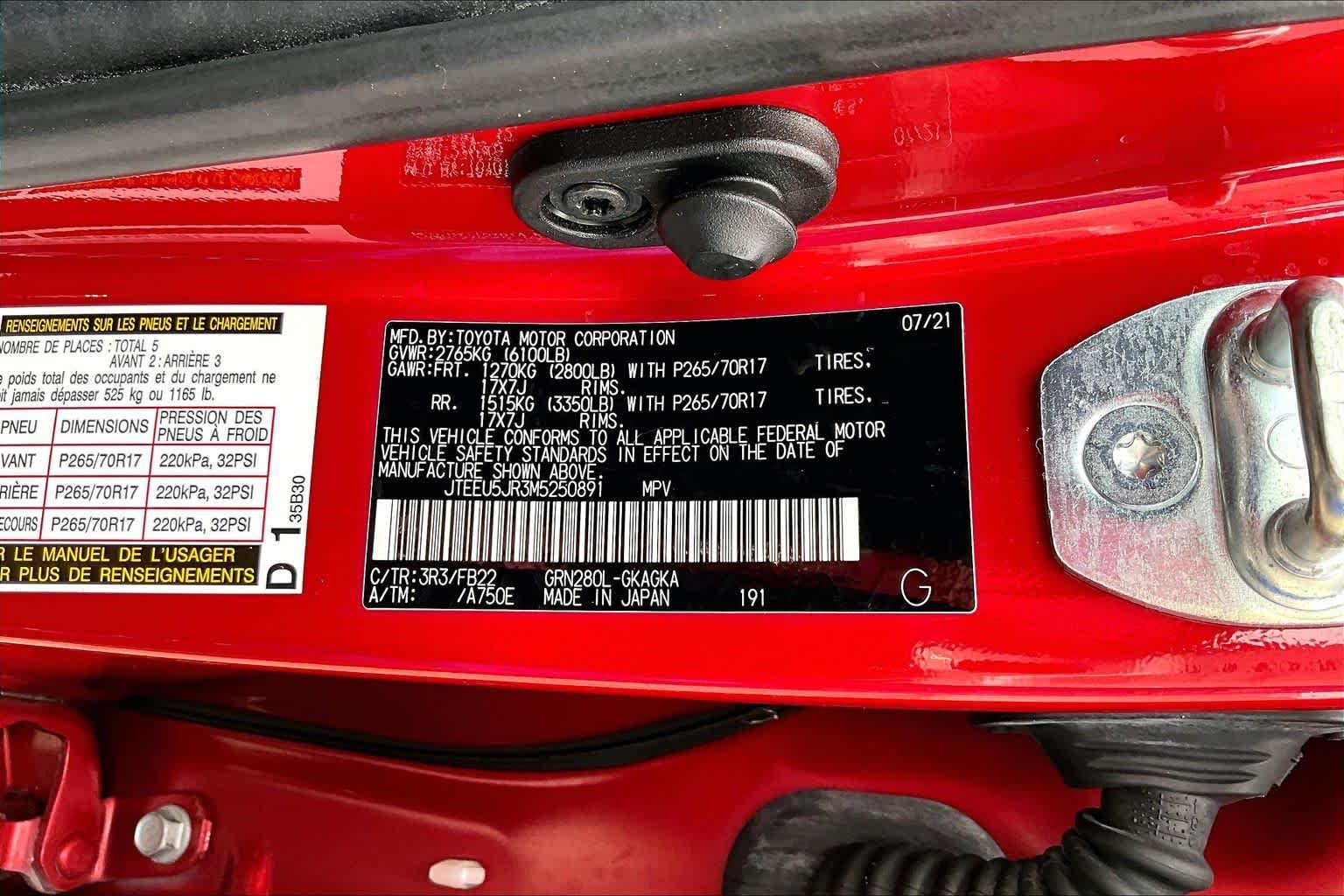 Used 2021 Barcelona Red Metallic Toyota SR5 image 34