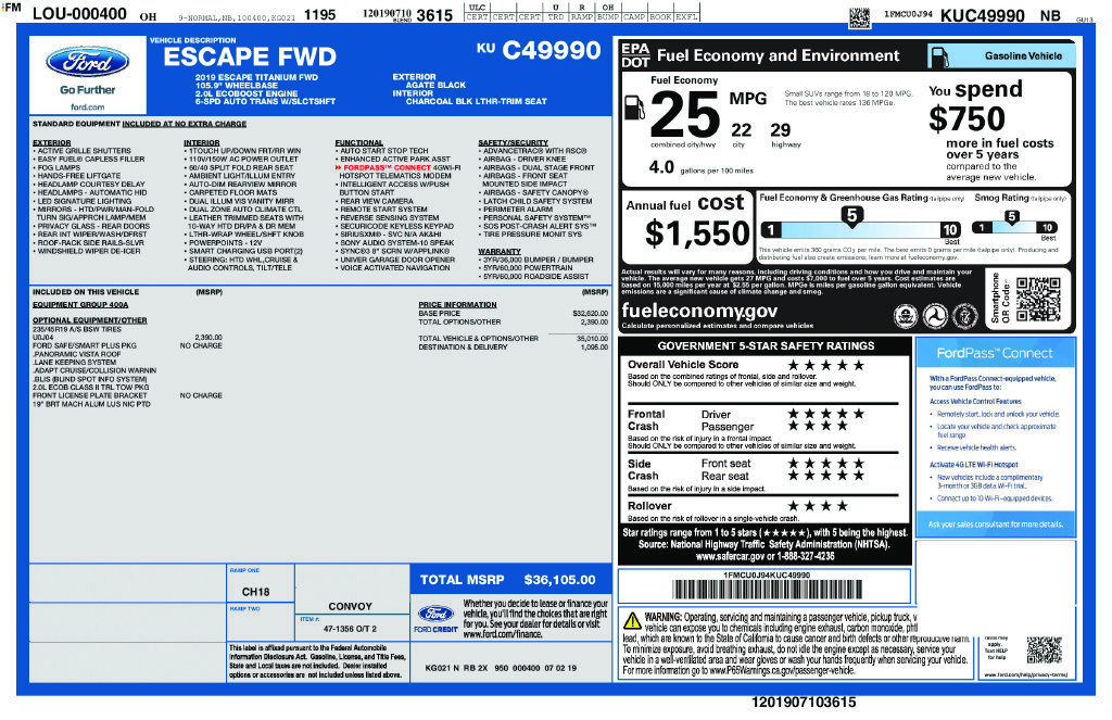 Used 2019 Black Ford Titanium image 6