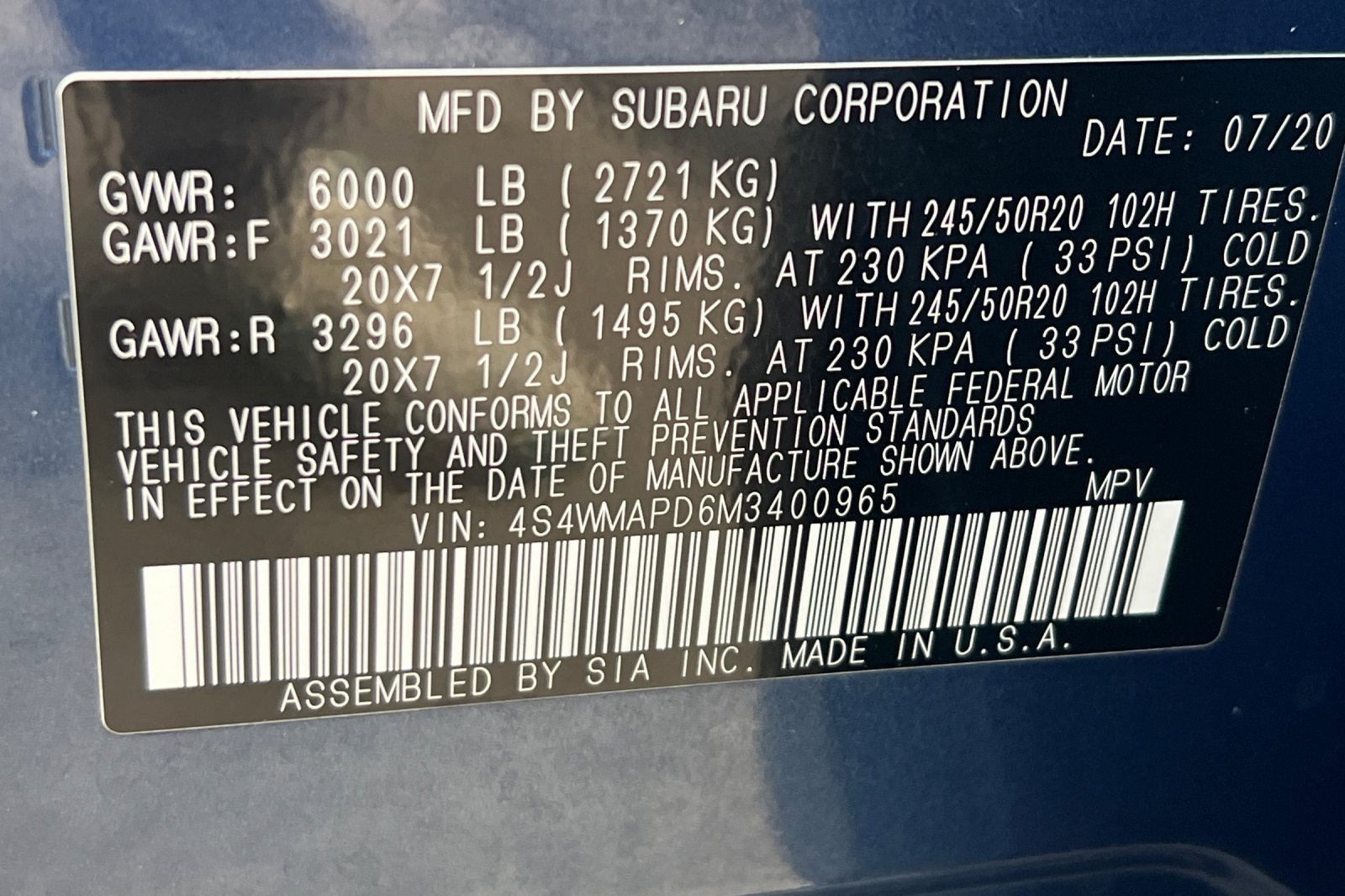 Used 2021 Abyss Blue Pearl Subaru Limited image 29