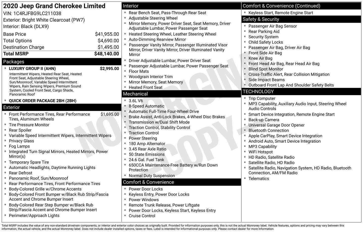 Used 2020 White Jeep Limited image 4