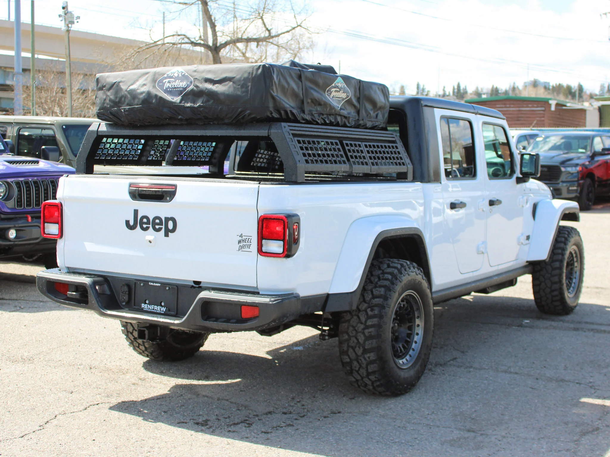 New 2026 White Jeep Willys*, Black Rhino Wheels, 33 Inch Tires, Treeline Outdoors Rooftop Tent image 7