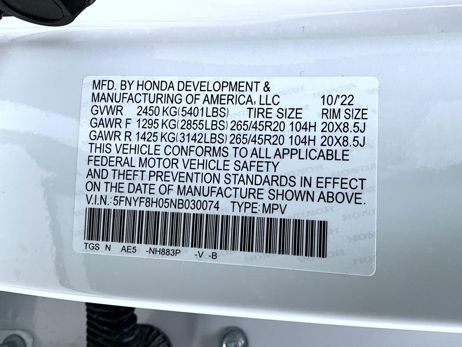 Certified Used 2022 White Honda Elite image 27