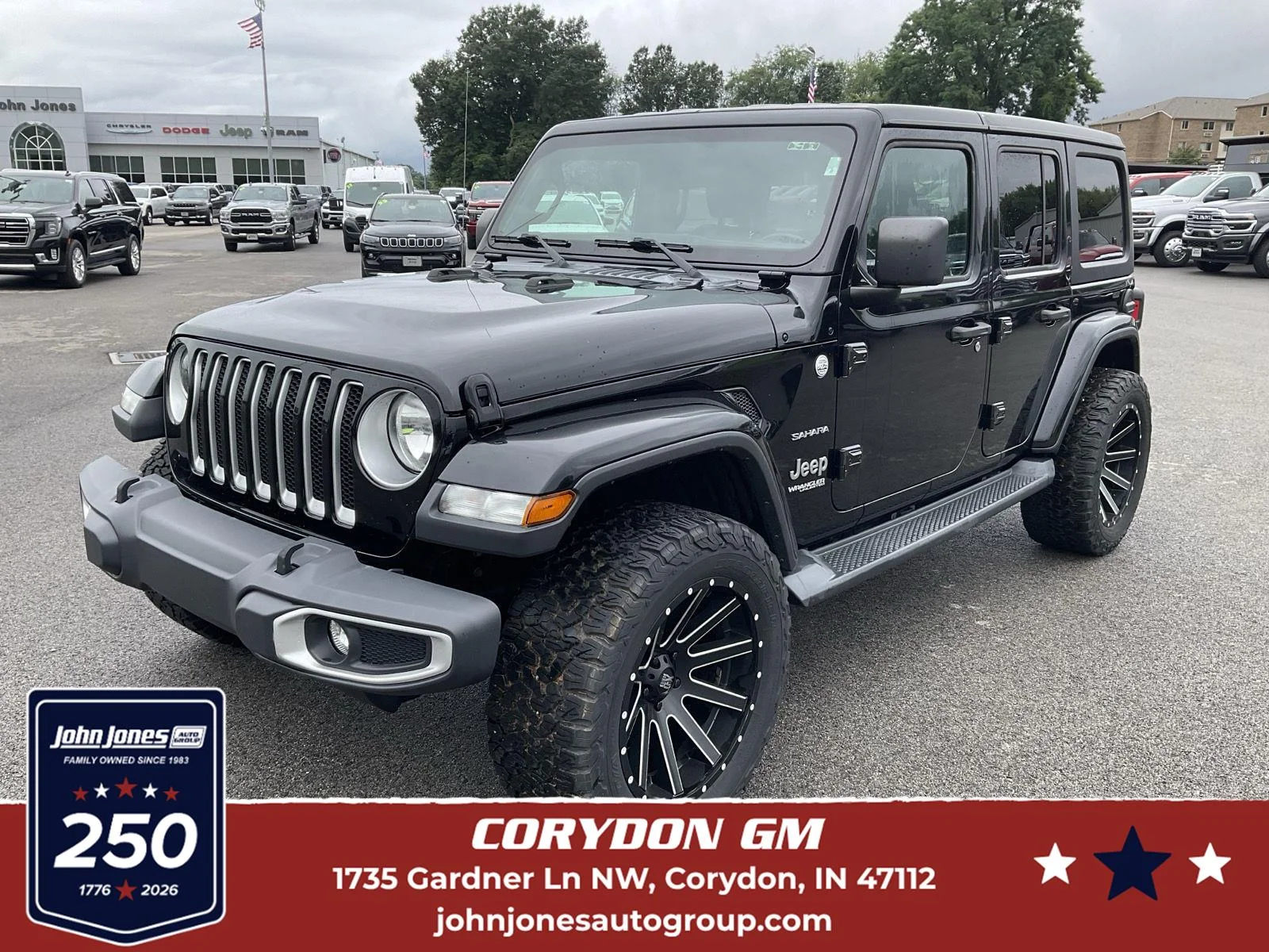 Used 2020 BLACK CLEAR COAT JEEP WAGON 4 DOOR image 1