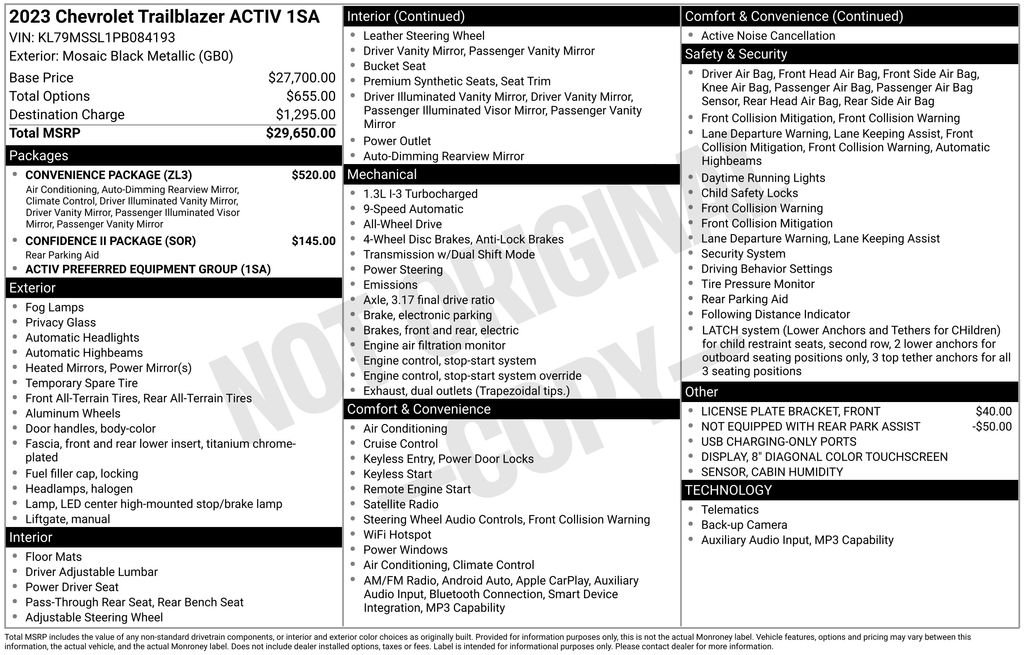 Used 2023 Black Chevrolet ACTIV image 32
