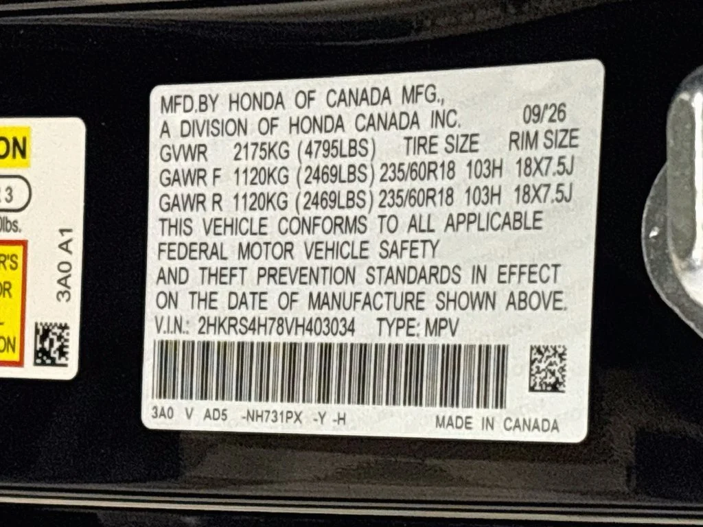 New 2027 Crystal Black Pearl Honda EX-L image 25