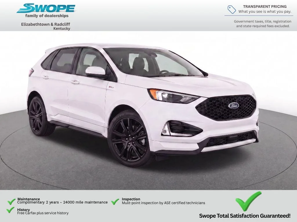 Used 2024 Star White Metallic Tri-Coat Ford ST-Line image 2