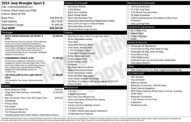 Used 2024 Black Jeep Sport S image 30