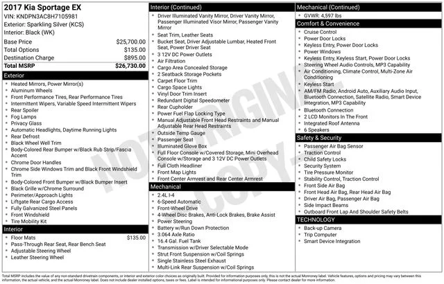 Used 2017 Silver Kia EX image 2