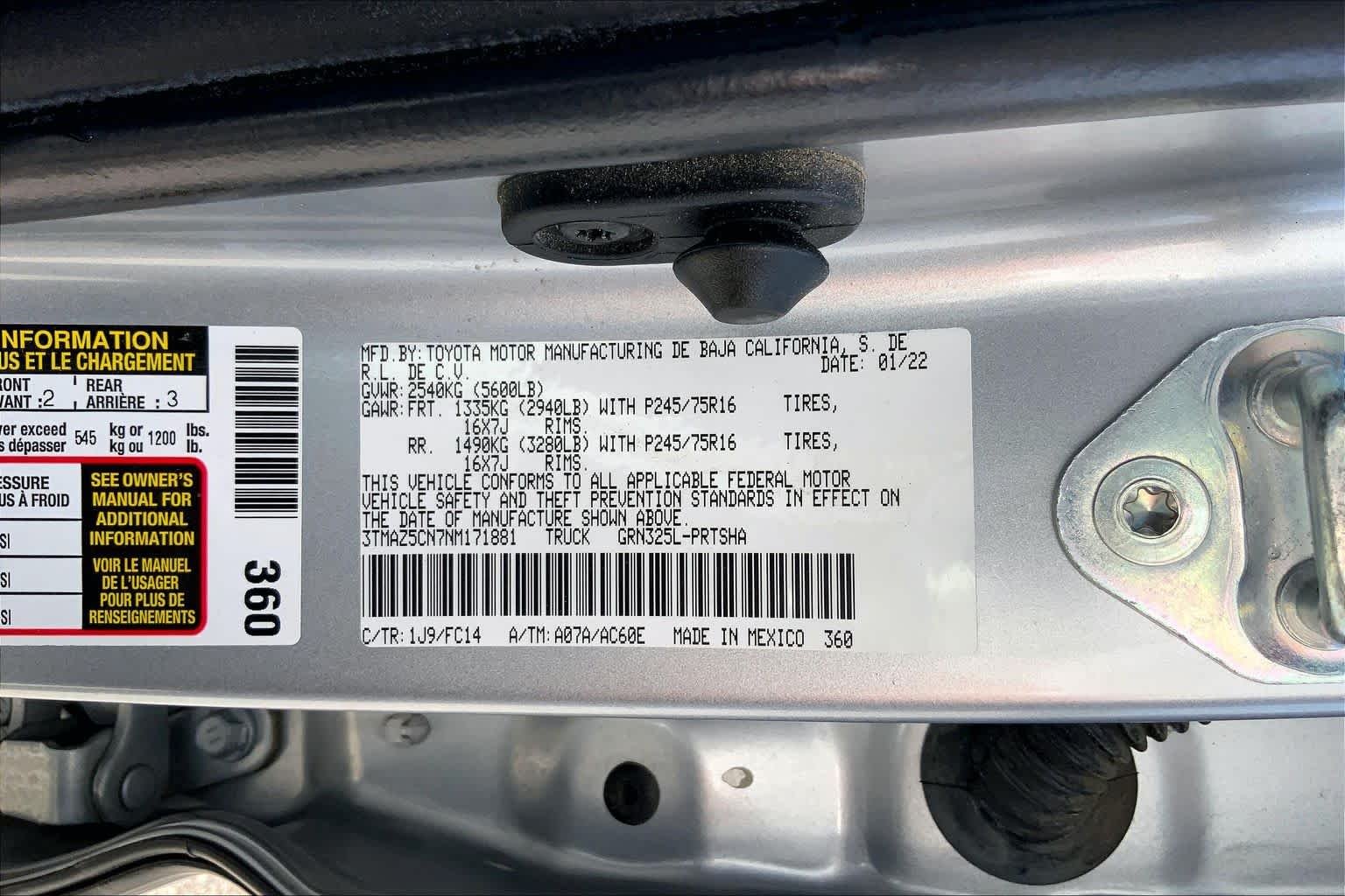 Used 2022 Celestial Silver Metallic Toyota SR5 image 36