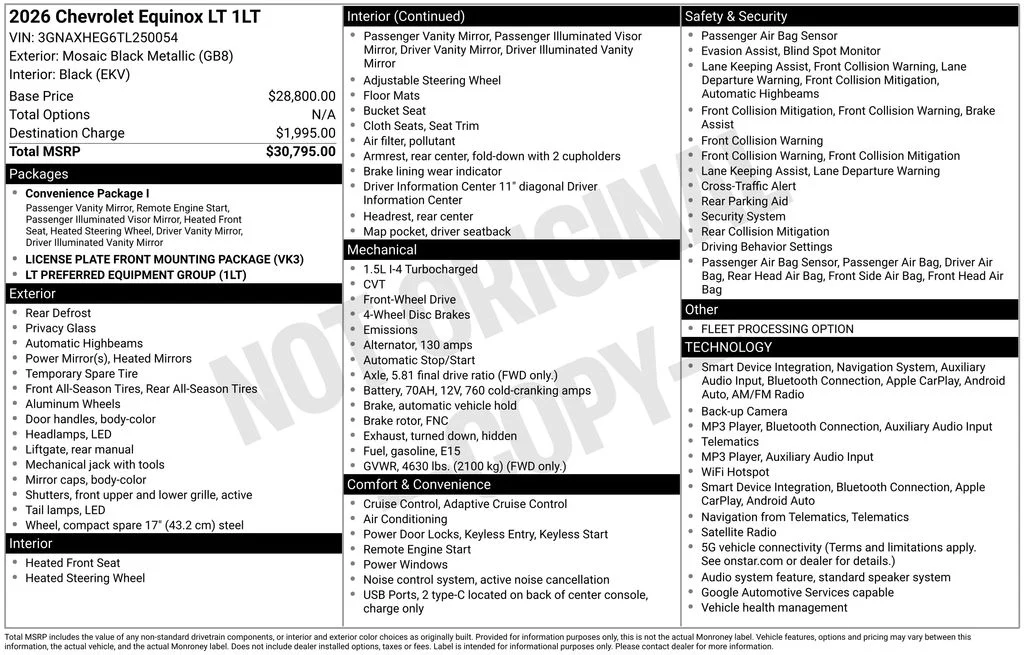 Certified Used 2026 Mosaic Black Metallic Chevrolet LT image 2