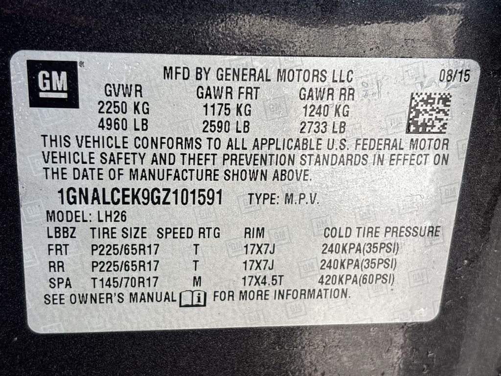Used 2016 Gray Chevrolet LT image 15
