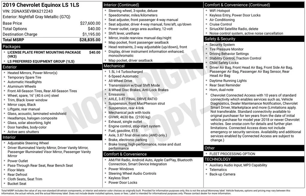 Used 2019 Gray Chevrolet LS image 3