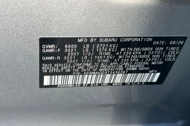 New 2026 ICE SILVER METALLIC Subaru Limited 7-Passenger image 25