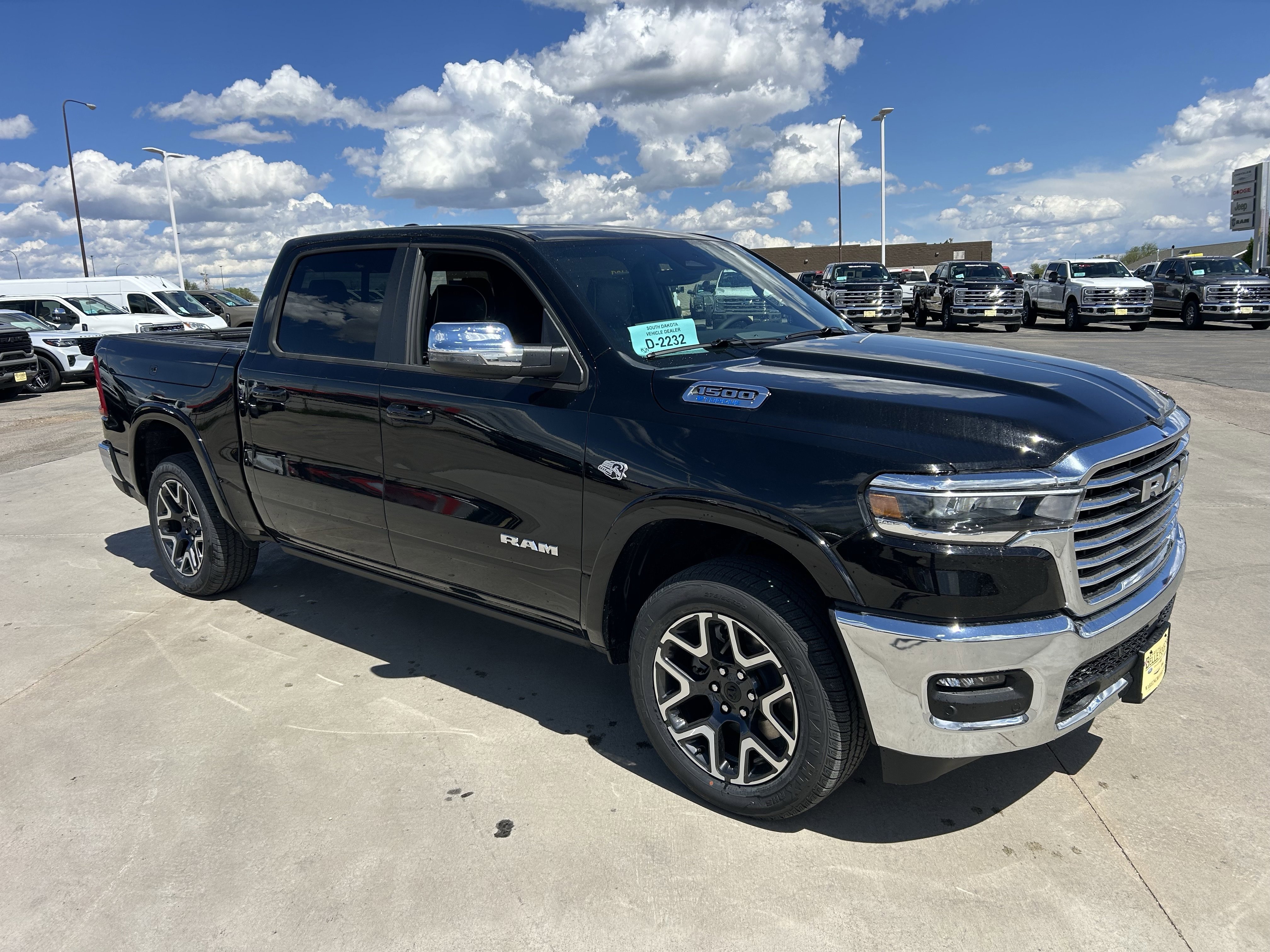 New 2026 Diamond Black Crystal Pearlcoat Ram Laramie image 3