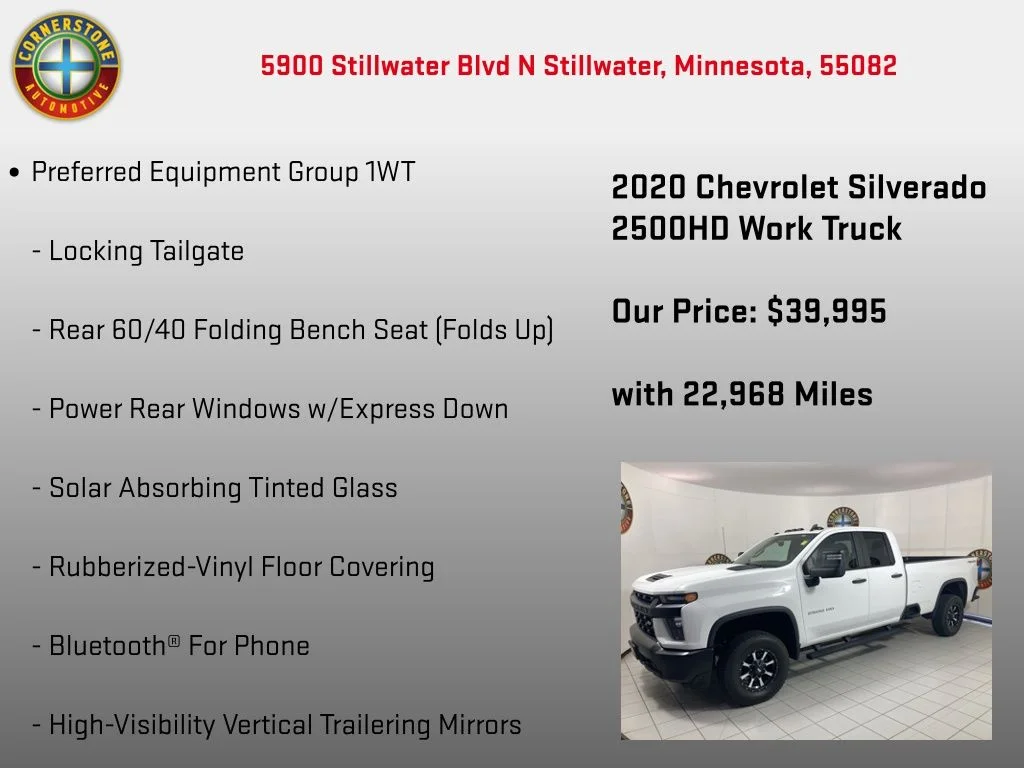 Used 2020 White Chevrolet Work Truck image 5