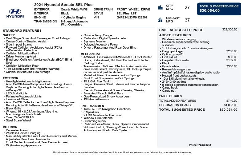 Used 2021 Gray Hyundai SEL Plus image 3