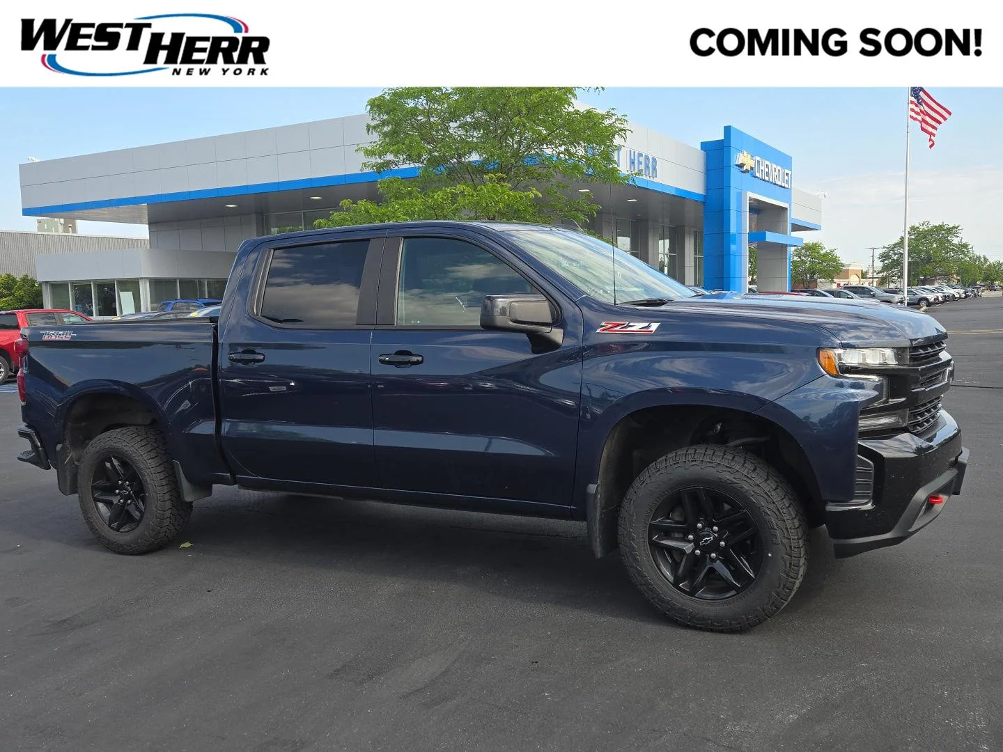 Used 2021 Northsky Blue Metallic Chevrolet LT Trail Boss image 1