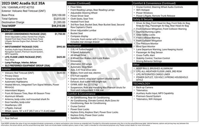 Used 2023 Volcanic Red Tintcoat GMC SLE image 5