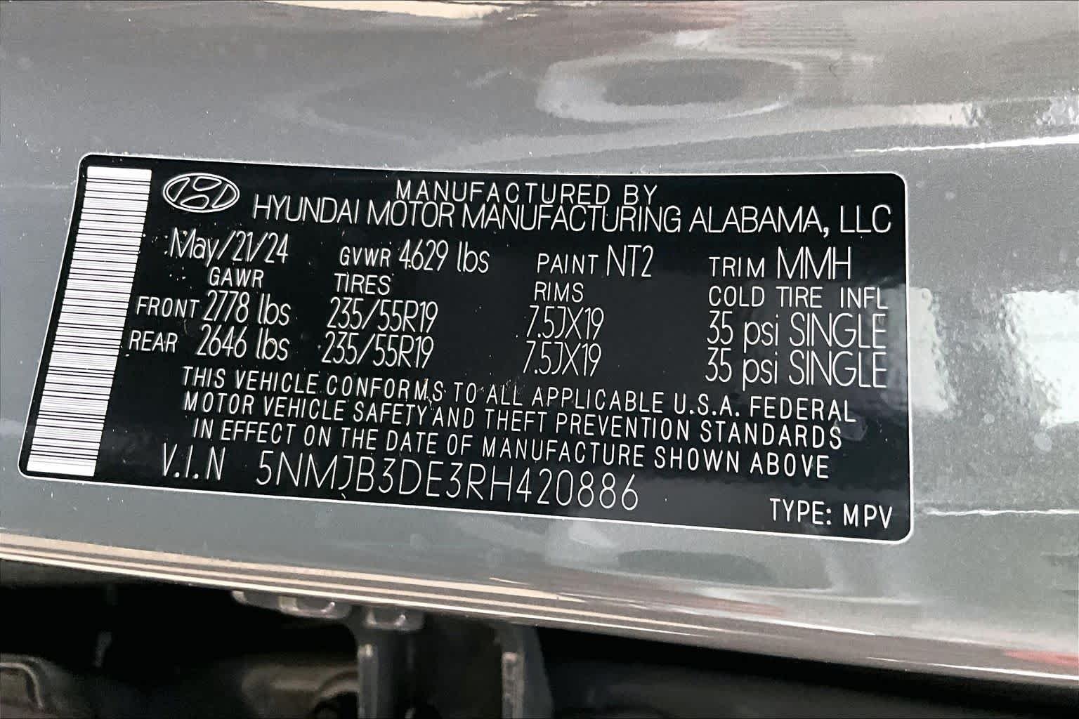 Used 2024 Hampton Gray Hyundai SEL image 33