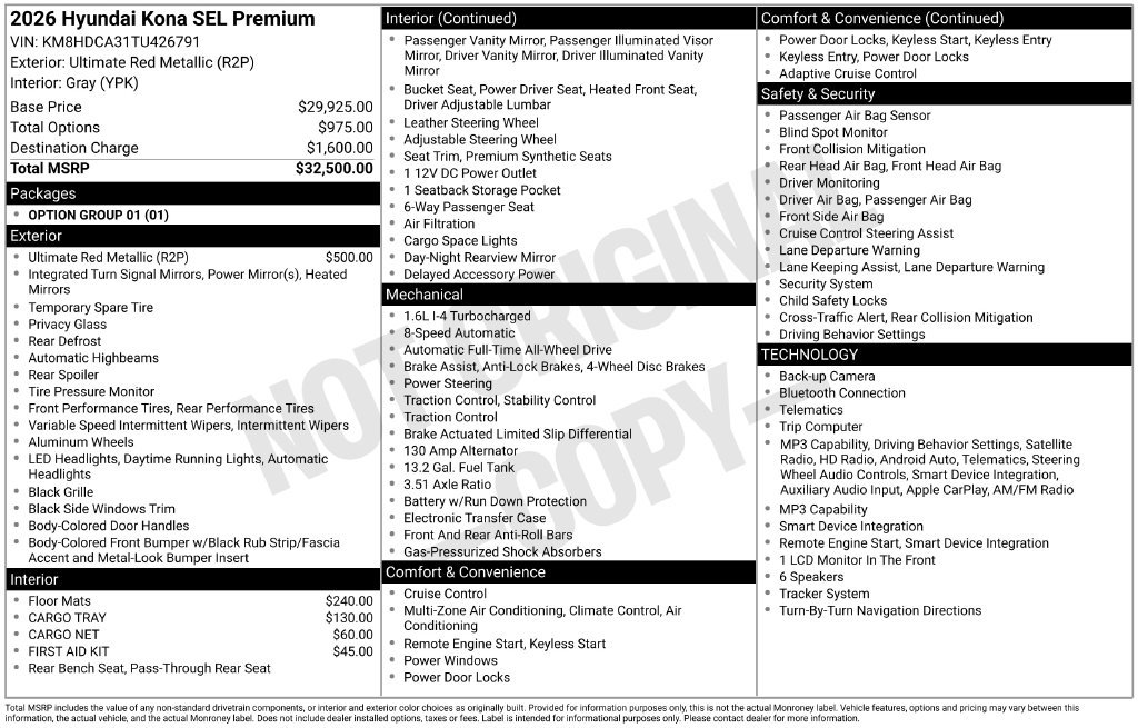 New 2026 Red Hyundai SEL Premium AWD image 32