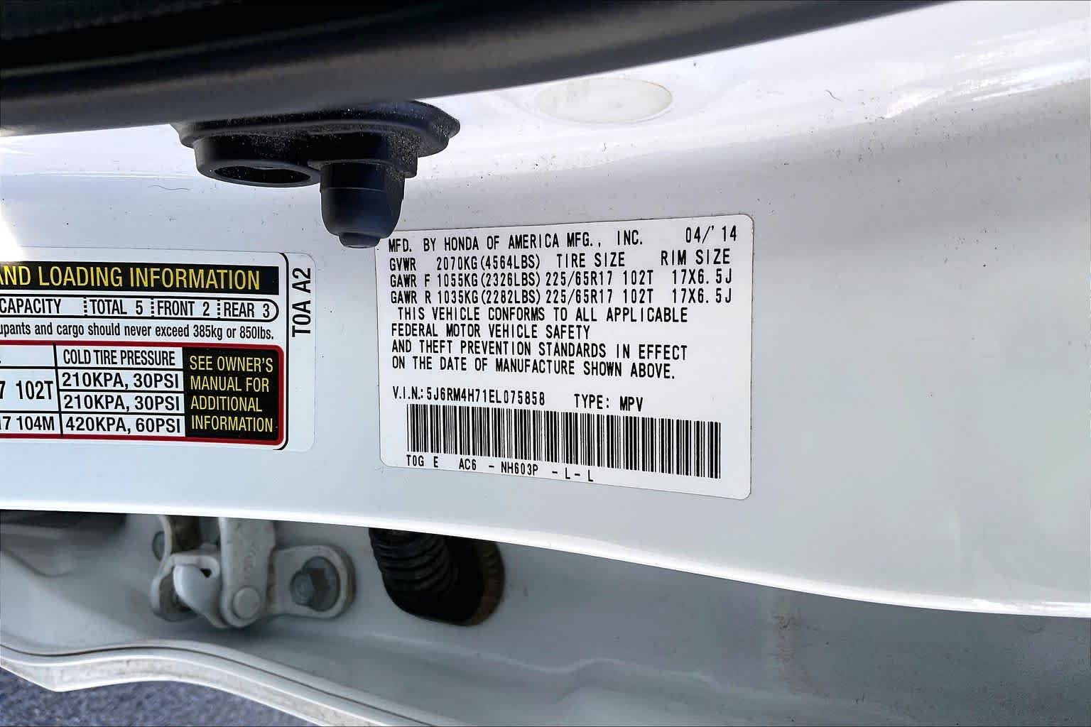 Used 2014 White Diamond Pearl Honda EX-L image 31