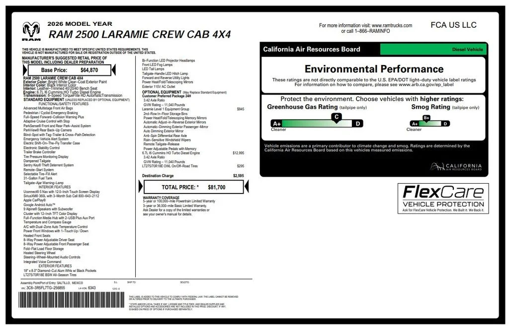 Certified Used 2026 White Ram Laramie image 2