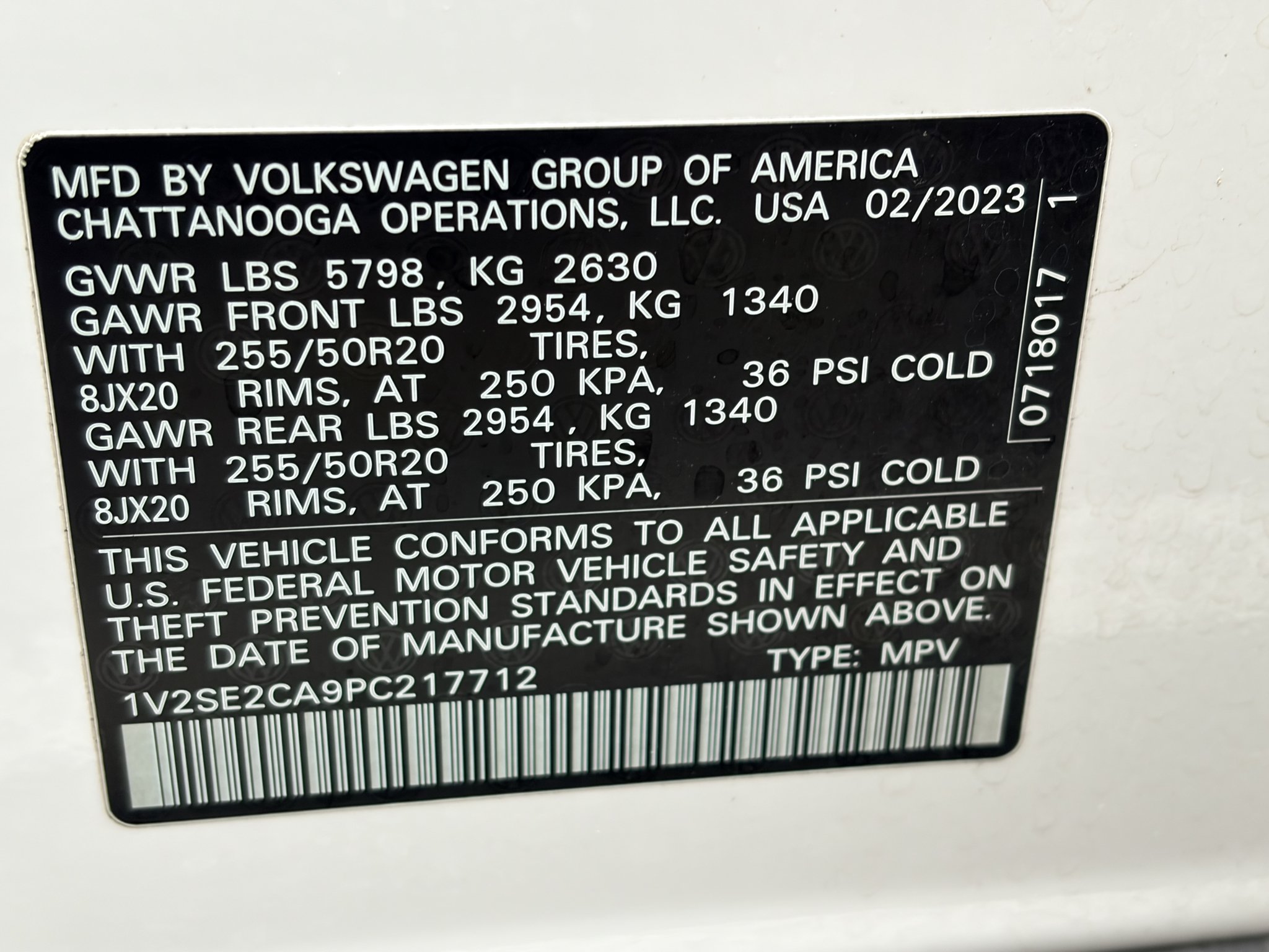 Used 2023 Opal White Pearl Volkswagen 3.6L V6 SEL R-Line Black image 5