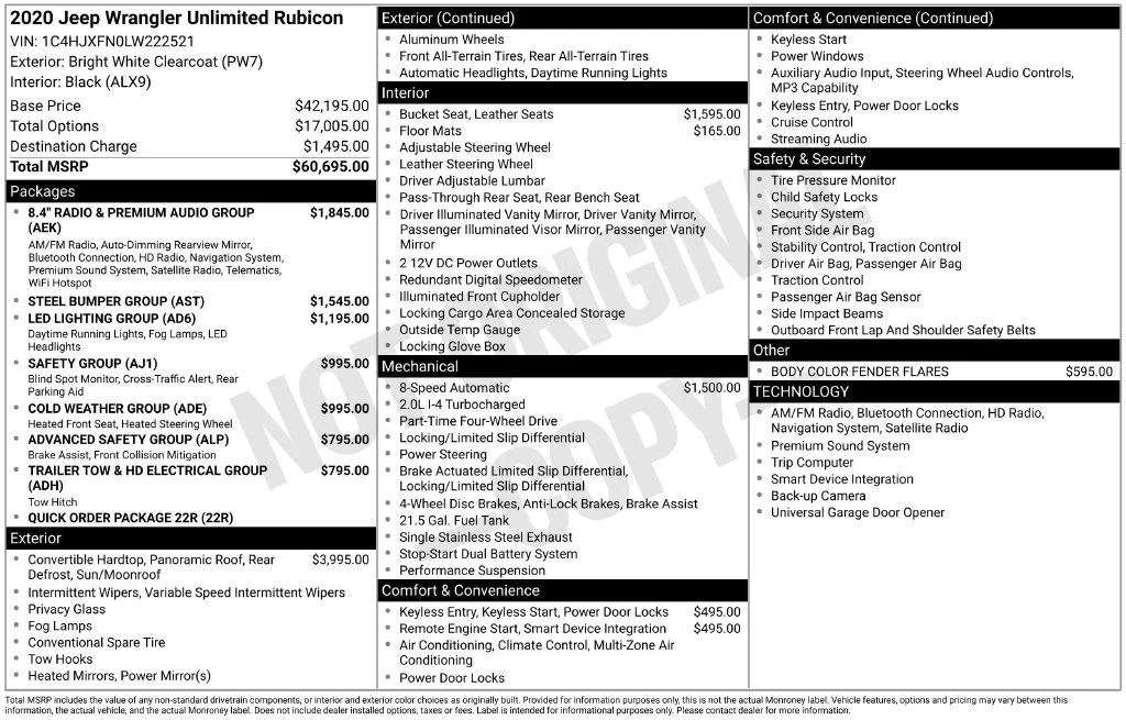 Used 2020 White Jeep Unlimited Rubicon image 10
