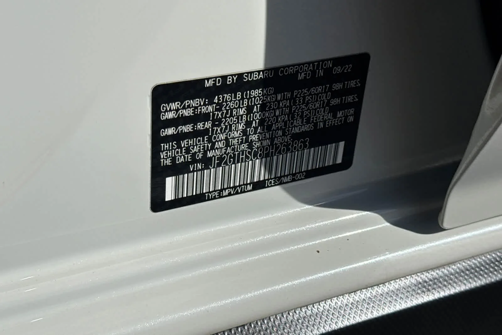 Certified Used 2023 Crystal White Pearl Subaru Sport image 33