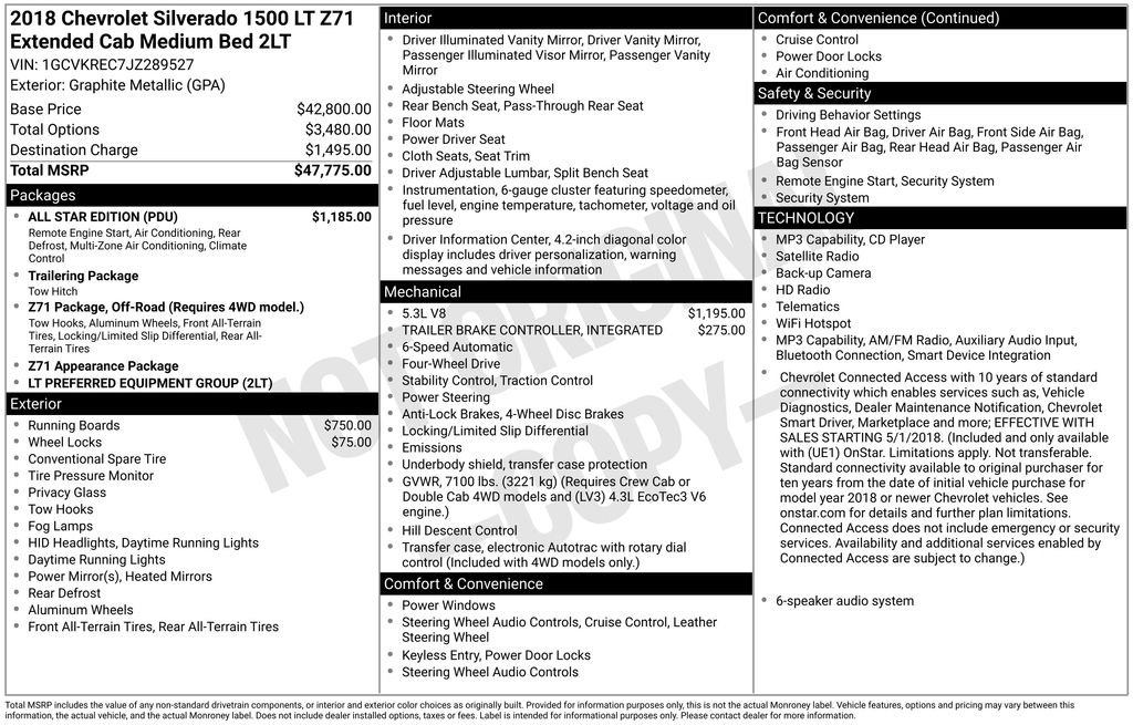 Certified Used 2018 Graphite Metallic Chevrolet LT image 2