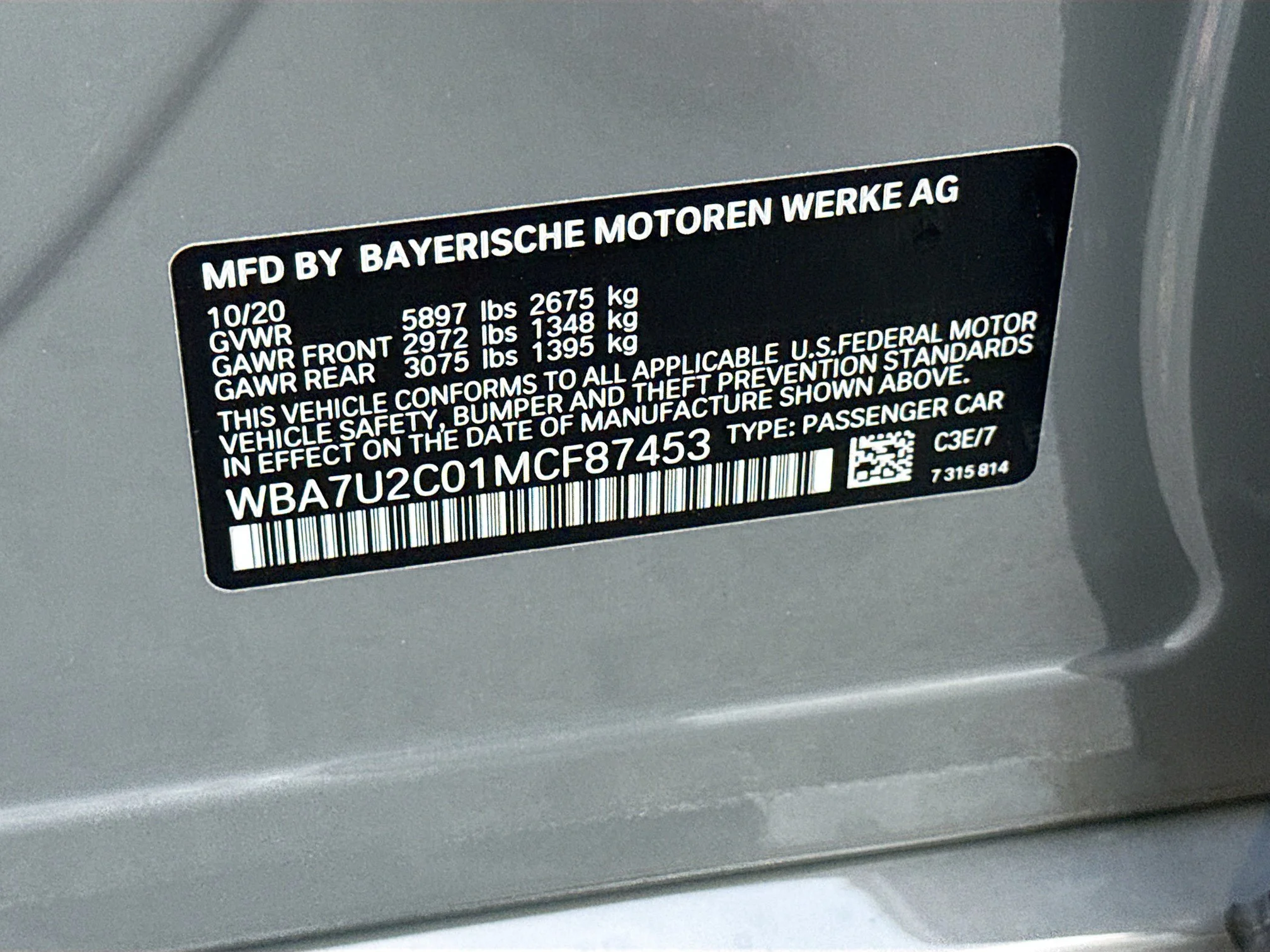 Used 2021 Bernina Grey Amber Effect BMW 750i xDrive image 45