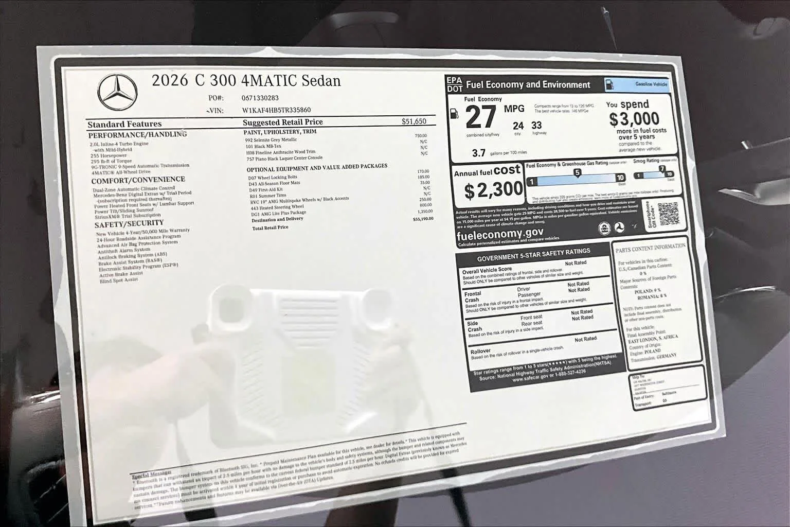 New 2026 Selenite Grey Metallic Mercedes-Benz C 300 image 19