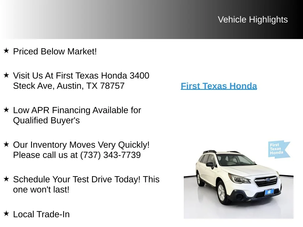 Used 2018 Crystal White Pearl Subaru 2.5i image 10
