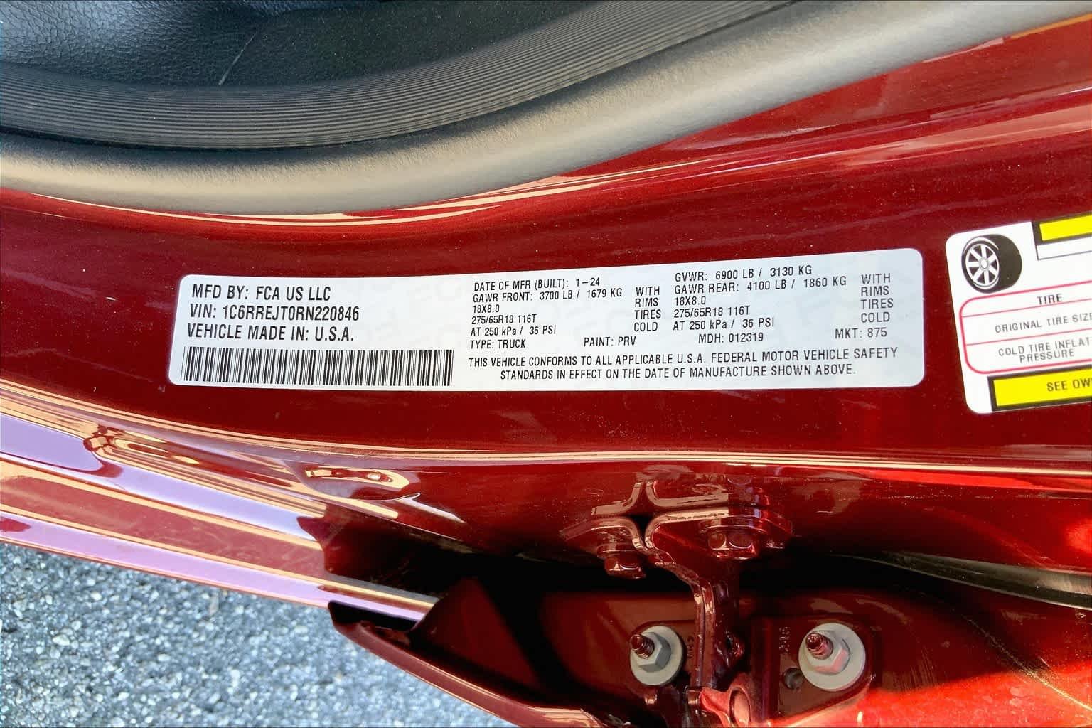 Used 2024 Delmonico Red Pearlcoat Ram Laramie image 31
