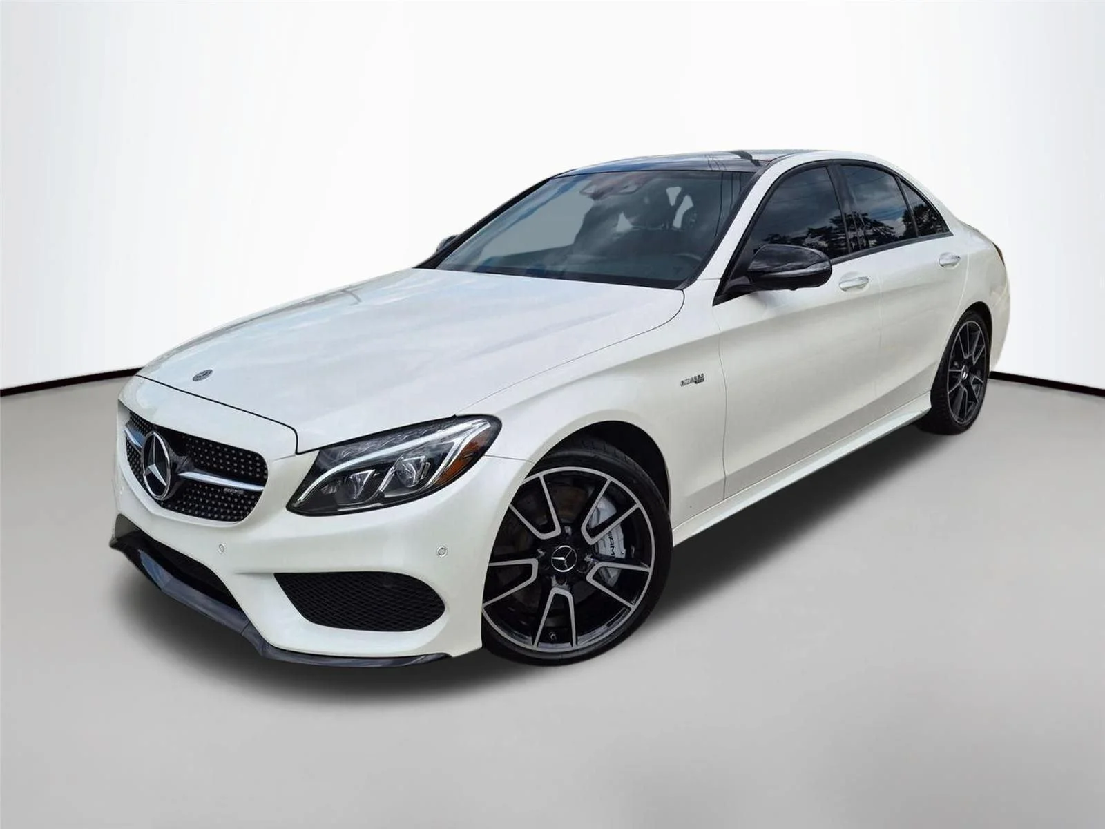 Used 2018 designo Diamond White Metallic Mercedes-Benz AMG® C 43 image 1