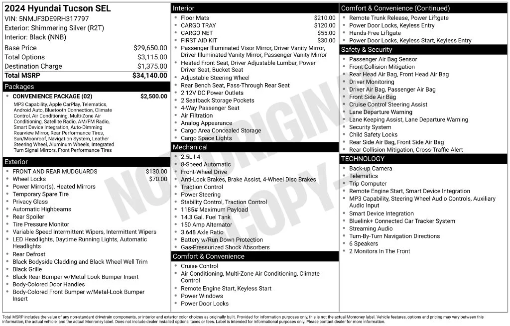 Used 2024 Silver Hyundai SEL image 2