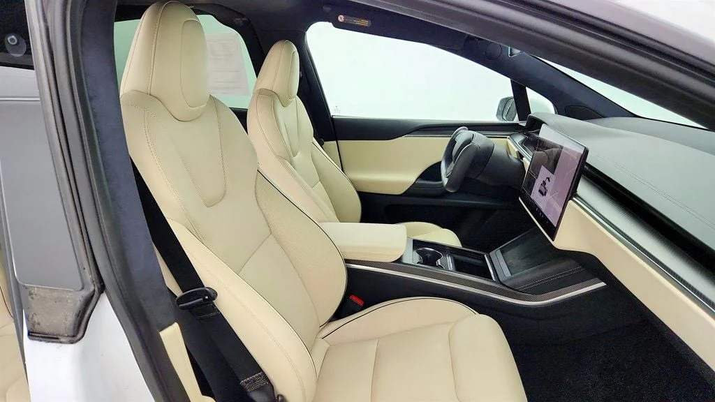 Used 2022 Pearl White Multi-Coat Tesla Plaid AWD w/ 22