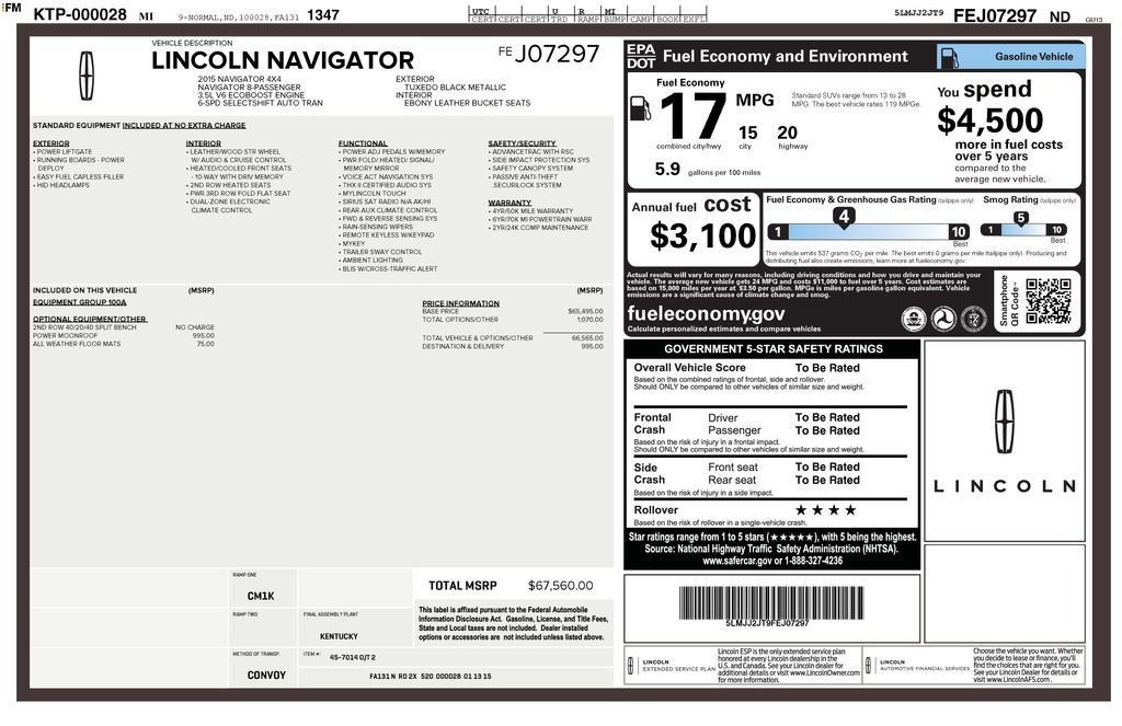 Used 2015 Black Lincoln Base image 9