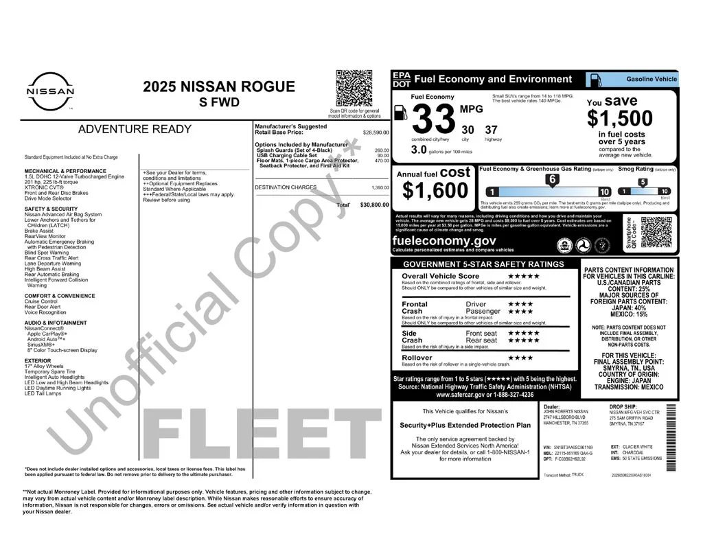 Certified Used 2025 Glacier White Nissan S image 43