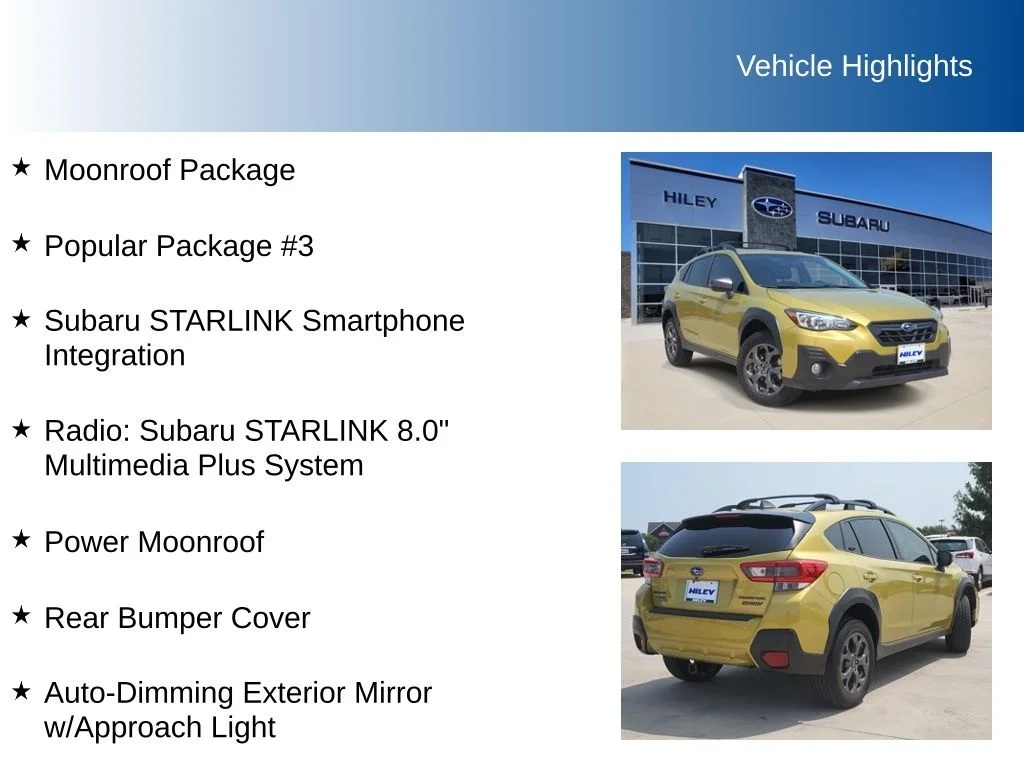 Used 2021 Yellow Subaru Sport image 5