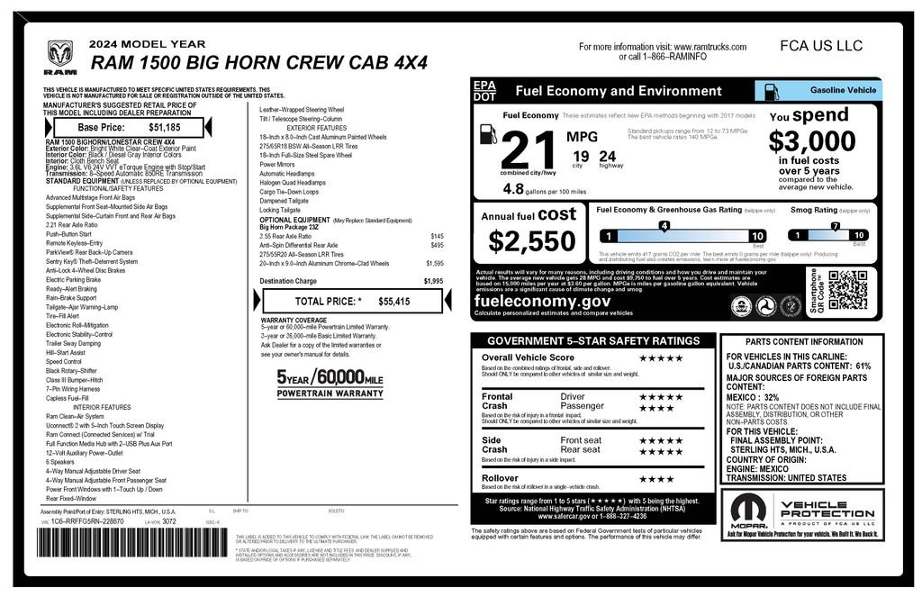 Certified Used 2024 White Ram Big Horn/Lone Star image 4