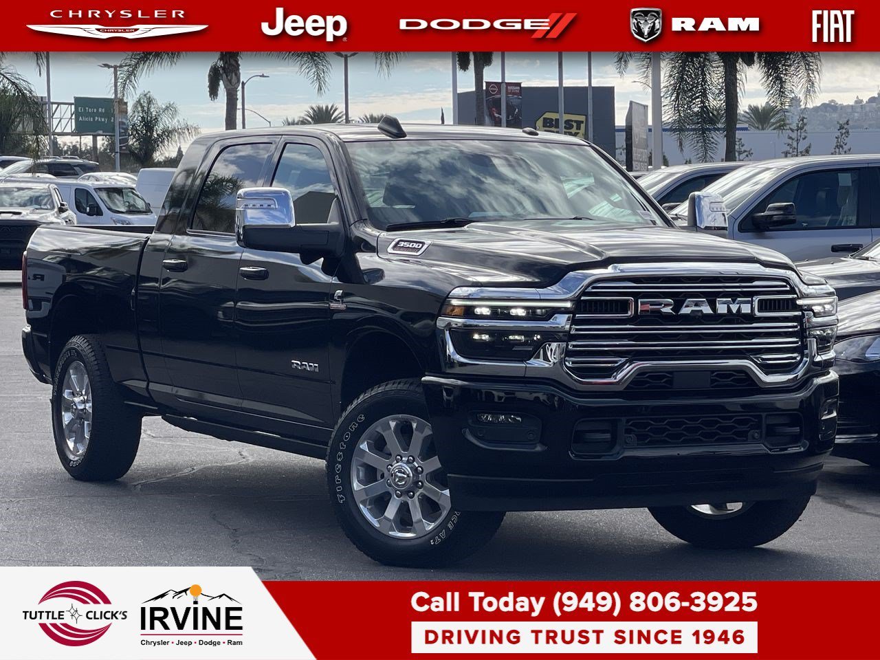 New 2026 Diamond Black Crystal Pearl-Coat Exterior Paint RAM Laramie image 1